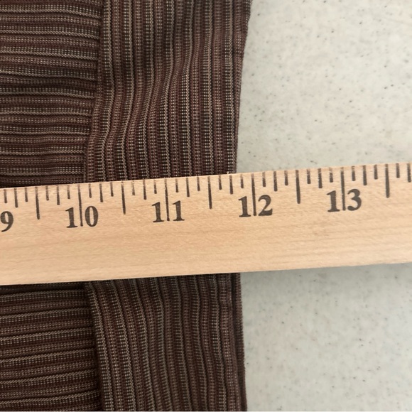 Larry Levine Pants Women’s 10 Trends Chocolate Brown Pinstripe Trouser Straight - Picture 8 of 9